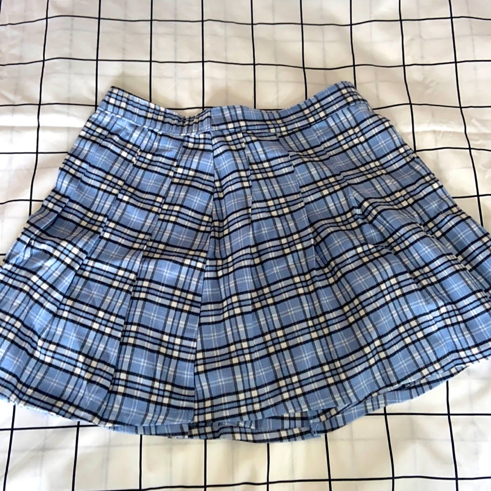 NEW Hollister Ultra High Rise Blue Plaid Skirt